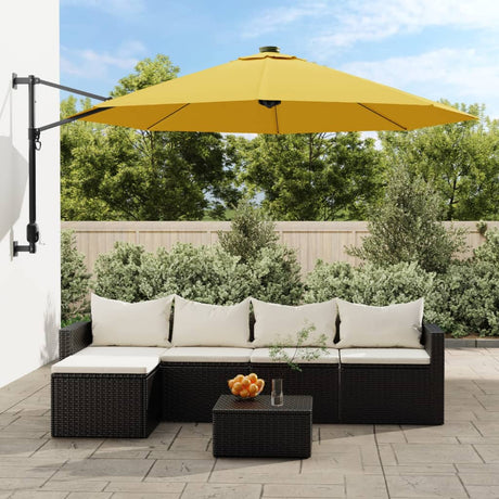 Parasol ścienny VidaXL 290 cm żółty
