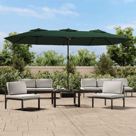 VidaXL Parasol podwójny 449x245 cm zielony