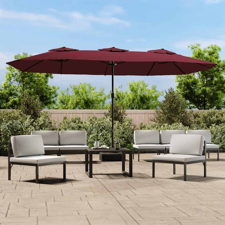 Parasol Vidaxx z podwójnym dachem 449x245 cm bordowy