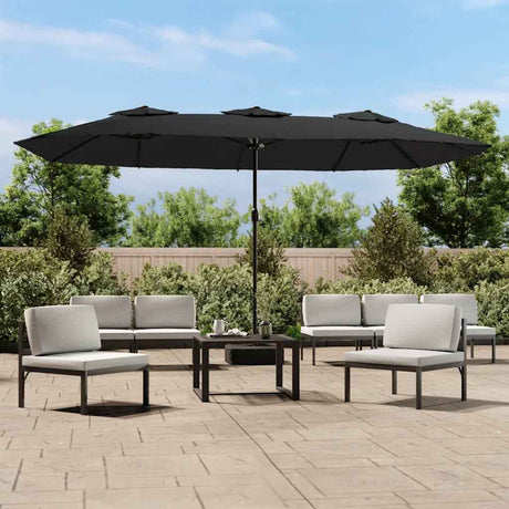Parasol Vidaxx z podwójnym dachem 449x265 cm czarny
