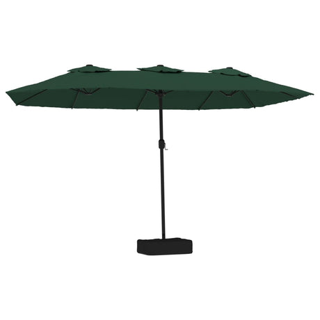Podwójny dach parasola Vidaxx z diodą LED 449x265 cm zielony
