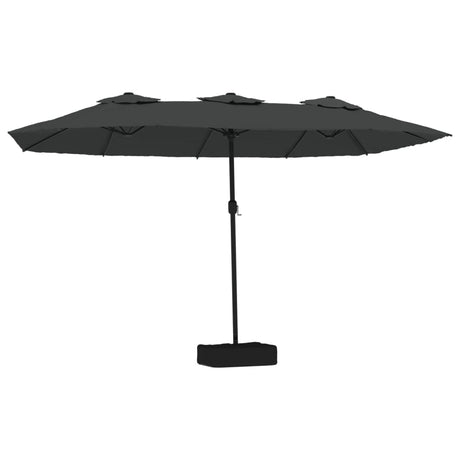 Podwójny dach parasola Vidaxx z diodami LED 449x265 cm, antracyt