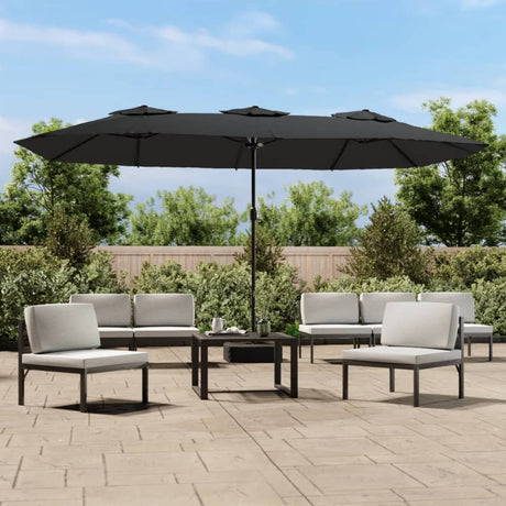 Podwójny dach parasola Vidaxx z diodami LED 449x265 cm, antracyt