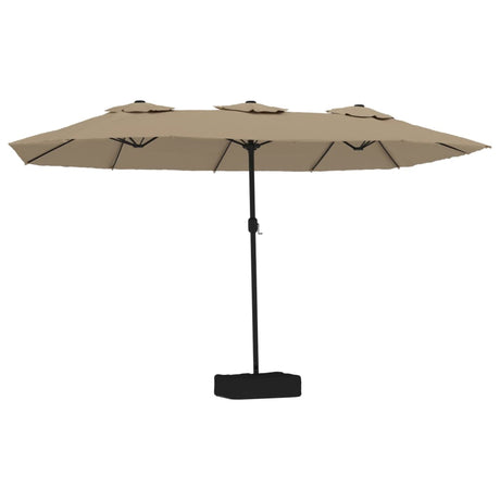 Podwójny dach parasola Vidaxx z diodami LED 449x265 cm, kolor ciemnoszary
