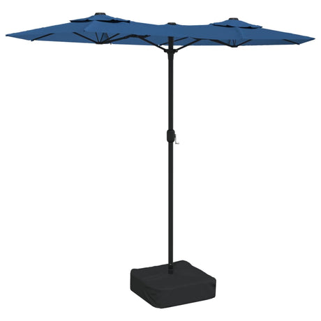 Podwójny dach parasola Vidaxx z diodą LED 316x145 cm lazurowy