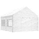 VidaXL Altana z dachem 4,46x4,08x3,22 m, polietylen, biała