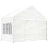 VidaXL Altana z dachem 4,46x4,08x3,22 m, polietylen, biała