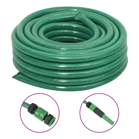 Wąż ogrodowy Vidaxl z zestawem złączy 0,75'' 10 m PVC, zielony