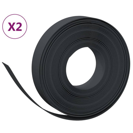 Krawędzie ogrodowe Vidaxl 2 szt. 10 m 10 cm polietylen czarny