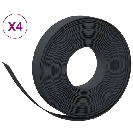 Krawędzie ogrodowe Vidaxl 4 szt. 10 m 10 cm polietylen czarny