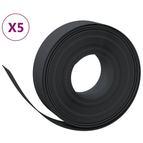Krawędzie ogrodowe Vidaxl 5 szt. 10 m 15 cm polietylen czarny