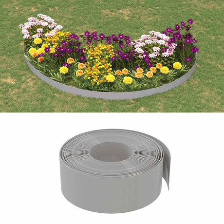 Krawędzie ogrodowe Vidaxl 4 szt. 10 m 20 cm polietylen szary
