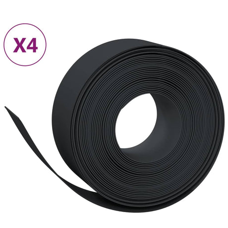 Krawędzie ogrodowe Vidaxl 4 szt. 10 m 20 cm polietylen czarny