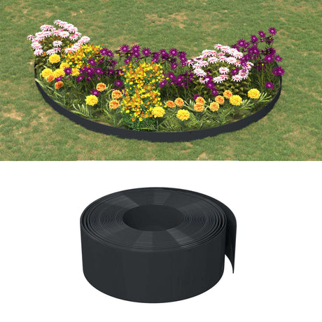 Krawędzie ogrodowe Vidaxl 4 szt. 10 m 20 cm polietylen czarny
