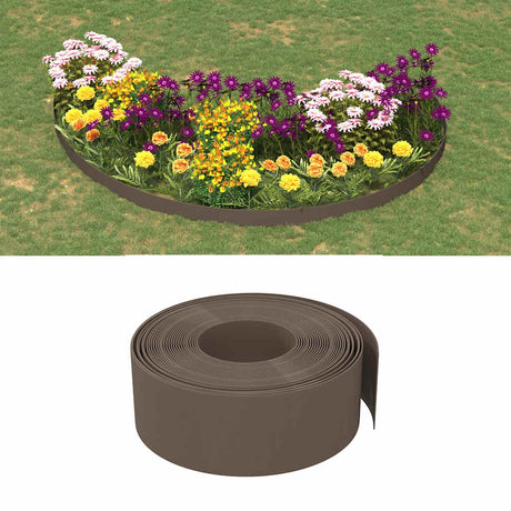 Krawędzie ogrodowe Vidaxl 3 szt. 10 m 20 cm polietylen brązowy
