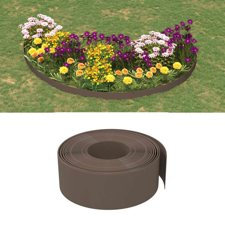Krawędzie ogrodowe Vidaxl 4 szt. 10 m 20 cm polietylen brązowy