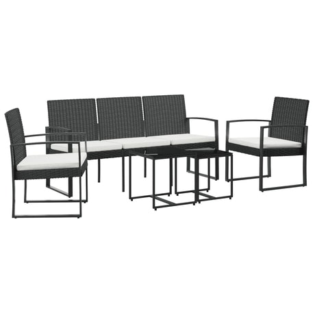 Vidaxl 5-delige tuinset met kussens polypropeen rattan zwart