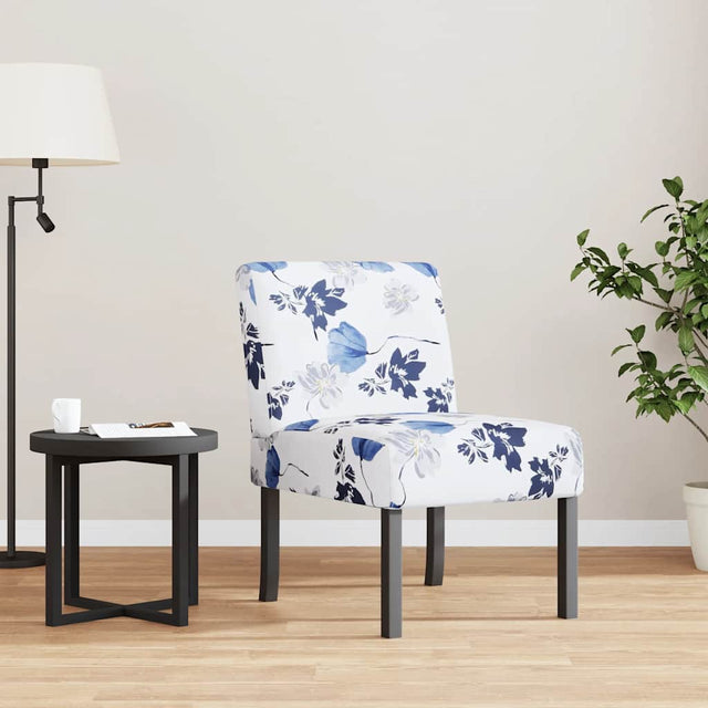Vidaxl stoel gebloemd stof blauw