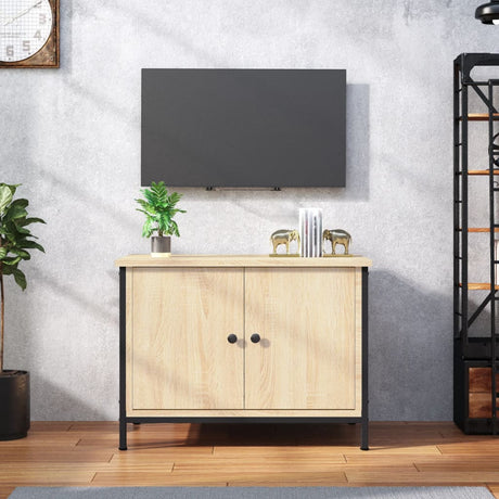 Vidaxl tv-meubel met deuren sonoma eiken 60x35x45 cm bewerkt hout