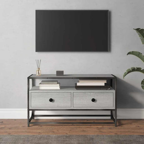 Vidaxl tv-meubel 80x35x45 cm bewerkt hout grijs sonoma eikenkleurig