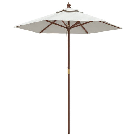 Parasol Vidaxl z drewnianym słupkiem 196x231 cm w kolorze piaskowym