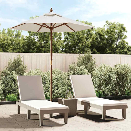 Parasol Vidaxl z drewnianym słupkiem 196x231 cm w kolorze piaskowym