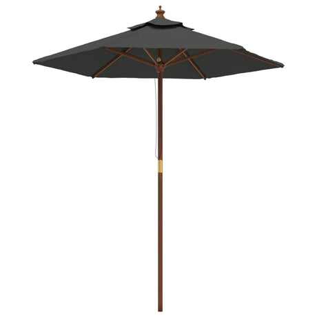 Parasol Vidaxl z drewnianym słupkiem 196x231 cm, antracyt