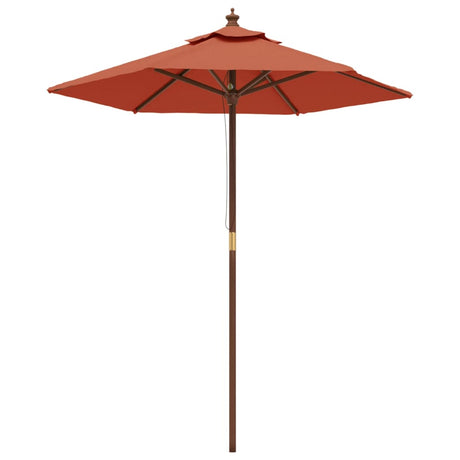 Parasol Vidaxl z drewnianym słupkiem 196x231 cm w kolorze terakoty