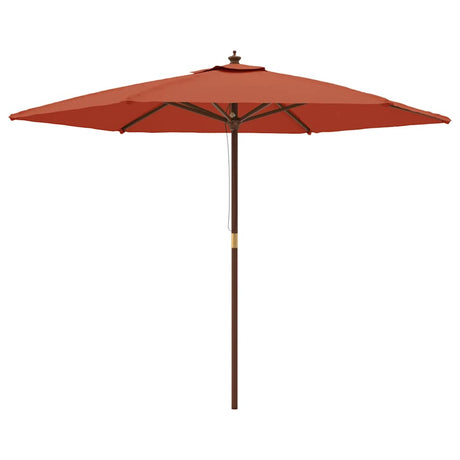 Parasol Vidaxx z drewnianym słupkiem 299x240 cm w kolorze terakoty