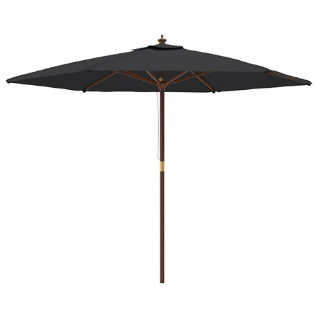 Parasol Vidaxx z drewnianym słupkiem 299x240 cm czarny