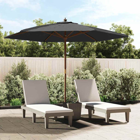 Parasol Vidaxx z drewnianym słupkiem 299x240 cm czarny