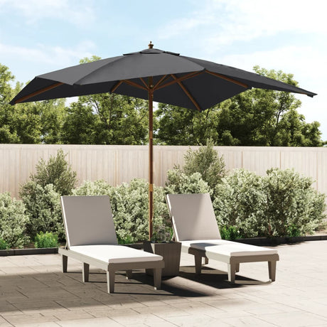 Parasol Vidaxx z drewnianym słupkiem 300x300x273 cm czarny