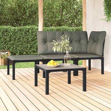Vidaxl salontafel tuin 55x55x31 cm dpc en staal grijs