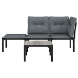 Vidaxl 4-delige loungeset poly rattan zwart en grijs