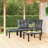 Vidaxl 4-delige loungeset poly rattan zwart en grijs