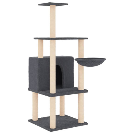 Meble dla kota Vidaxl z drapakami sizalowymi 132 cm ciemnoszary