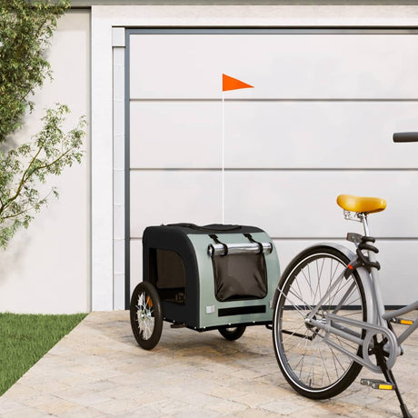 Vidaxl Dog Bike Trailer Oxford Fabric i żelaza czarno -szarość