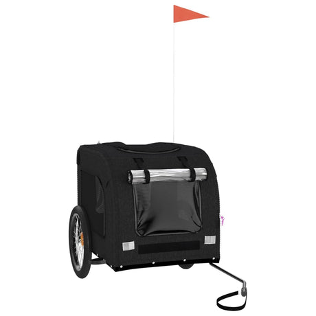 Vidaxl Dog Bike Trailer Oxford Fabric i żelaza czarna