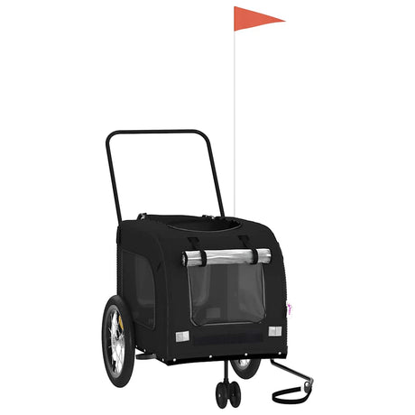 Vidaxl Dog Bike Trailer Oxford Fabric i żelaza czarna