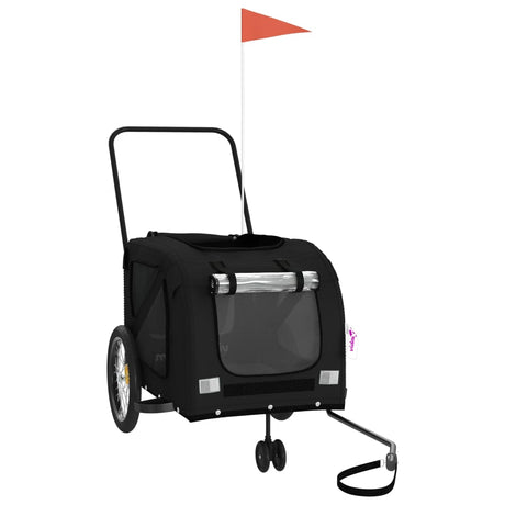 Vidaxl Dog Bike Trailer Oxford Fabric i żelaza czarna
