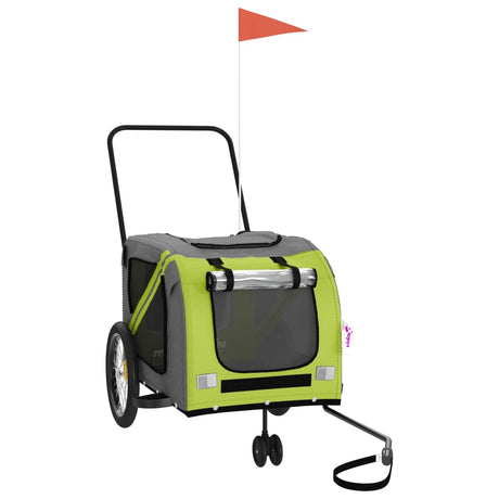Vidaxl Dog Bike Trailer Oxford Fabric oraz żelazo zielony i szary
