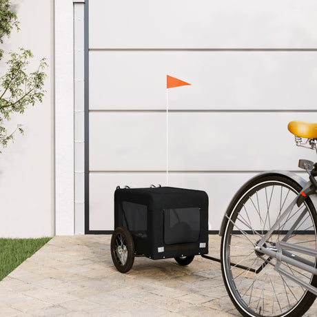 Vidaxl Dog Bike Trailer Oxford Fabric i żelaza czarna