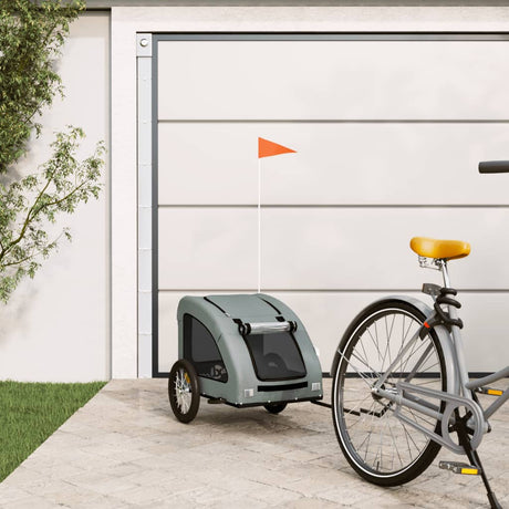 Vidaxl Dog Bike Trailer Oxford Fabric i żelazny szary