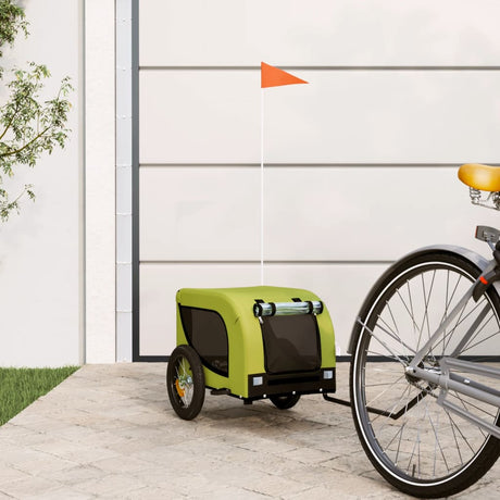 Vidaxl Dog Bike Trailer Oxford Fabric oraz żelaza zielona i czarna