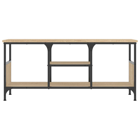 Vidaxl tv-meubel 100x33x45 cm bewerkt hout en ijzer sonoma eikenkleur