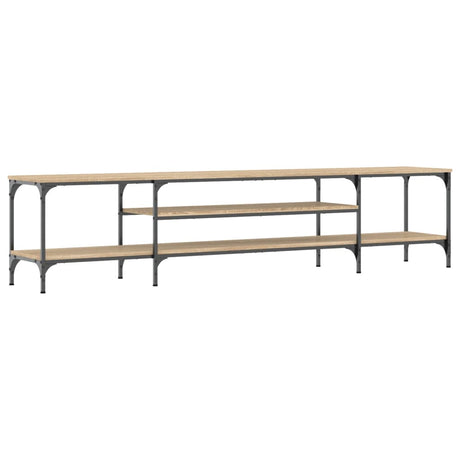 Vidaxl tv-meubel 201x35x45 cm bewerkt hout en ijzer sonoma eikenkleur