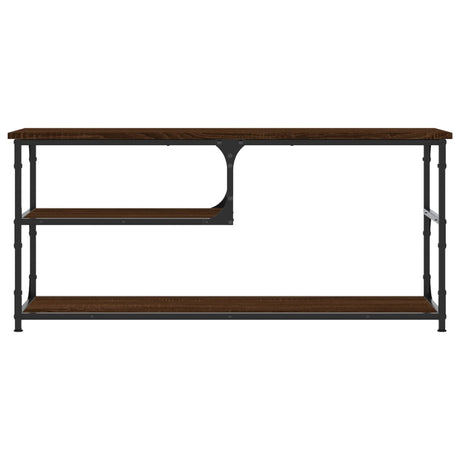 Vidaxl tv-meubel 103x38x46,5 cm bewerkt hout staal bruin eikenkleur