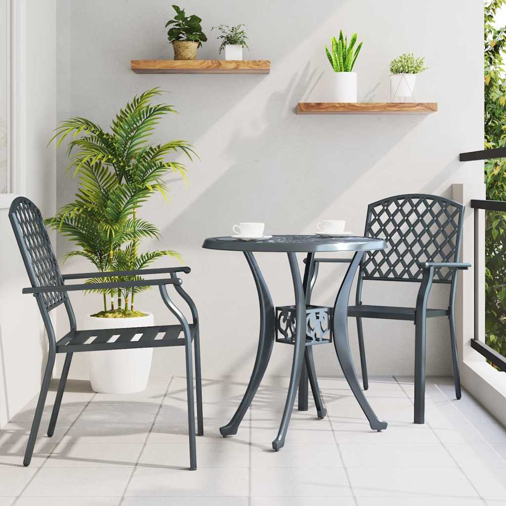 Vidaxl tuinstoel 2 st antraciet staal