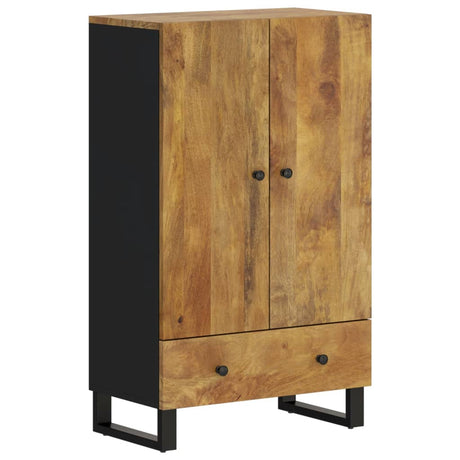 Vidaxl hoge kast met lade 60x33x100 cm massief mangohout en ijzer