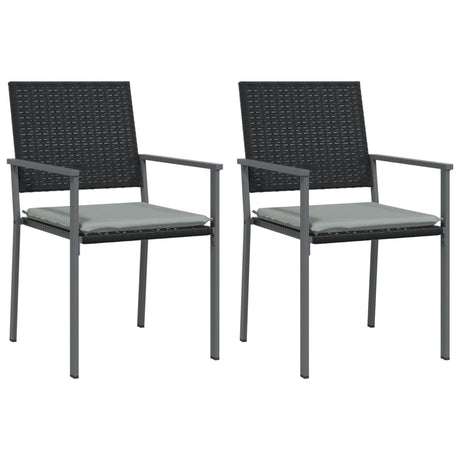 Vidaxl tuinstoelen 2 st met kussens 54x62,5x89 cm poly rattan zwart